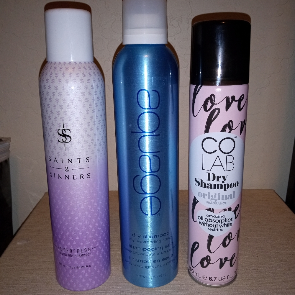 Saints & Sinner Dry shampoo, Aquage Dry shampoo, Colab Dry shampoo set $60value